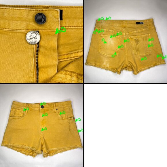 Kut From The Kloth Distressed Jane High Rise Frayed/Raw Hem Shorts Size 6 - Picture 13 of 16